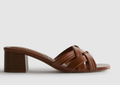 Tan Fox Heels Mules